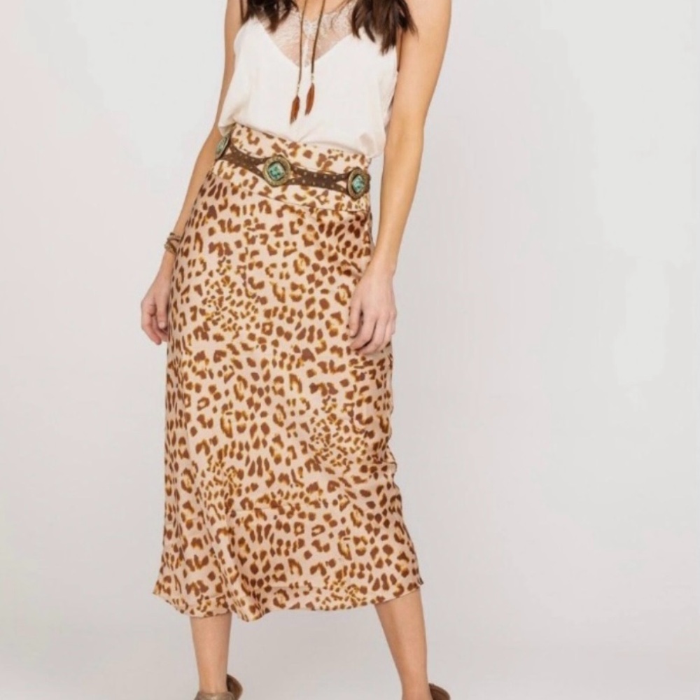 FREE PEOPLE Normani Leopard Print Bias Cut size 2